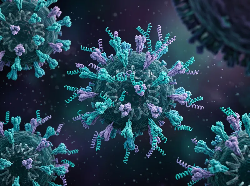 Antiviral peptides — scientific illustration